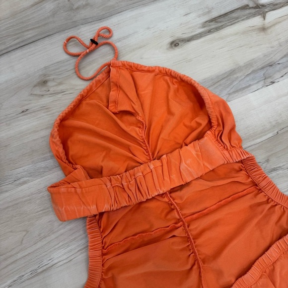 Free People Movement Hot Shot Onesie Jumpsuit Neon Orange boho Tropic Sport - Picture 10 of 10